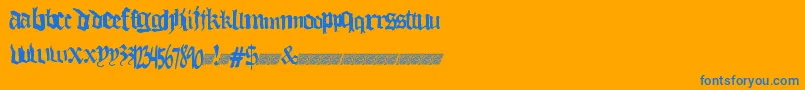 Thuglovedt Font – Blue Fonts on Orange Background