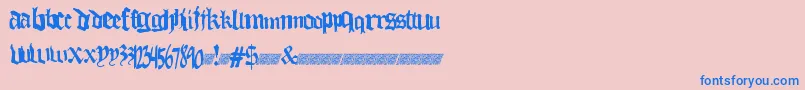 Thuglovedt Font – Blue Fonts on Pink Background