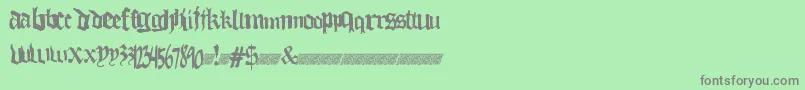 Thuglovedt Font – Gray Fonts on Green Background