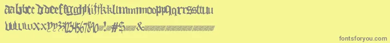 Fonte Thuglovedt – fontes cinzas em um fundo amarelo