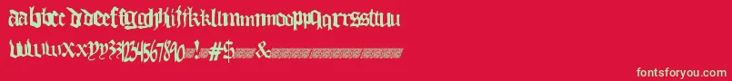 Fonte Thuglovedt – fontes verdes em um fundo vermelho