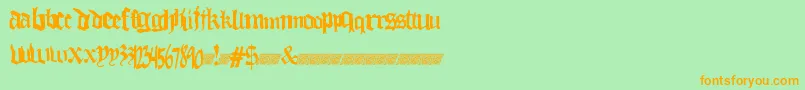 Thuglovedt Font – Orange Fonts on Green Background