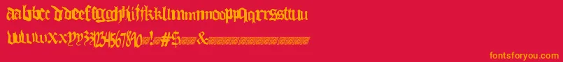 Thuglovedt Font – Orange Fonts on Red Background