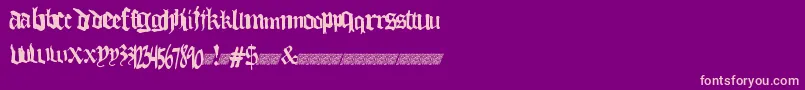 Thuglovedt-Schriftart – Rosa Schriften auf violettem Hintergrund