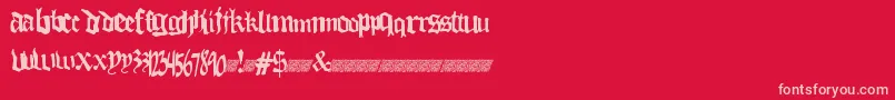 Thuglovedt Font – Pink Fonts on Red Background