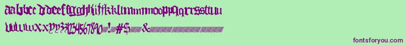 Thuglovedt Font – Purple Fonts on Green Background