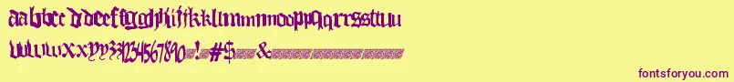 Thuglovedt Font – Purple Fonts on Yellow Background