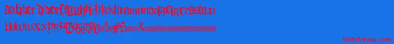 Thuglovedt Font – Red Fonts on Blue Background