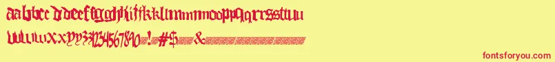 Thuglovedt Font – Red Fonts on Yellow Background