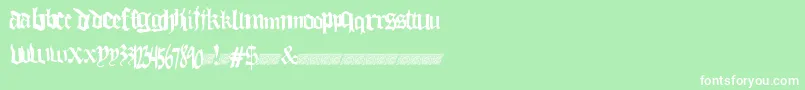 Шрифт Thuglovedt – белые шрифты на зелёном фоне