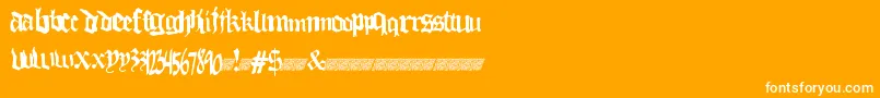 Thuglovedt-Schriftart – Weiße Schriften auf orangefarbenem Hintergrund