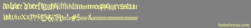 Thuglovedt Font – Yellow Fonts on Gray Background