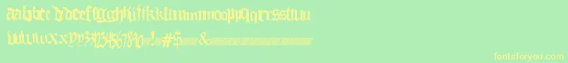 Thuglovedt Font – Yellow Fonts on Green Background