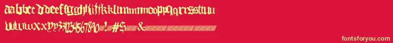 Thuglovedt Font – Yellow Fonts on Red Background