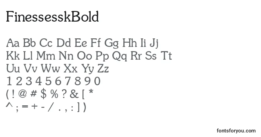 Шрифт FinessesskBold – алфавит, цифры, специальные символы