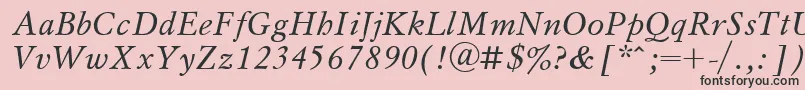 UkrainianmyslItalic Font – Black Fonts on Pink Background