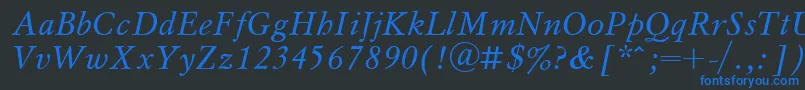 UkrainianmyslItalic Font – Blue Fonts on Black Background