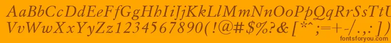 UkrainianmyslItalic Font – Brown Fonts on Orange Background