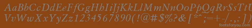 UkrainianmyslItalic Font – Gray Fonts on Brown Background
