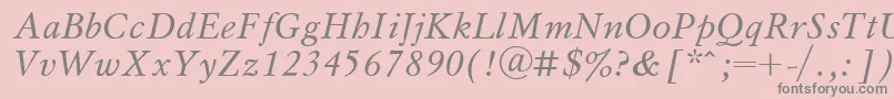UkrainianmyslItalic Font – Gray Fonts on Pink Background