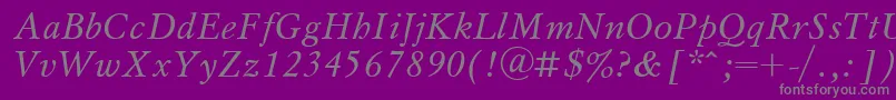 UkrainianmyslItalic Font – Gray Fonts on Purple Background