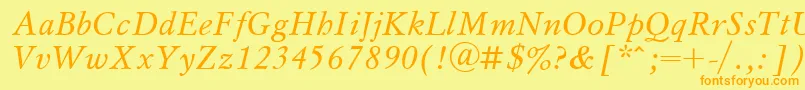 UkrainianmyslItalic Font – Orange Fonts on Yellow Background