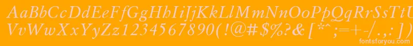 Police UkrainianmyslItalic – polices roses sur fond orange