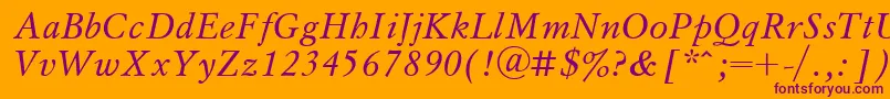 UkrainianmyslItalic Font – Purple Fonts on Orange Background