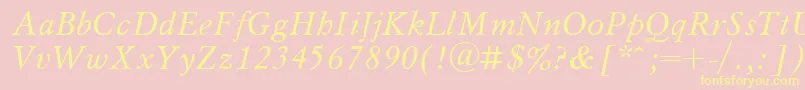 UkrainianmyslItalic Font – Yellow Fonts on Pink Background