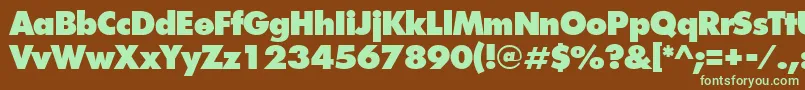 Fonte IntrepidExtrabold – fontes verdes em um fundo marrom