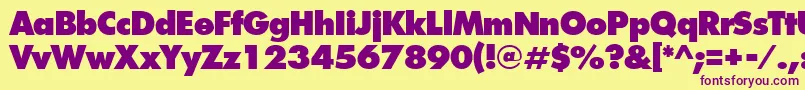 IntrepidExtrabold Font – Purple Fonts on Yellow Background