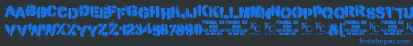 MisdemeanordemoKcfonts Font – Blue Fonts on Black Background