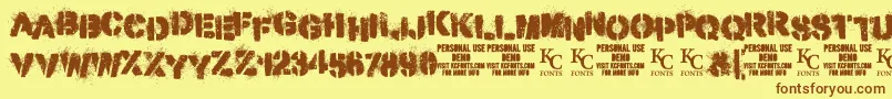 MisdemeanordemoKcfonts Font – Brown Fonts on Yellow Background