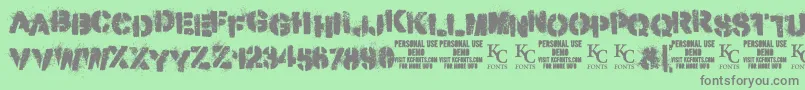 フォントMisdemeanordemoKcfonts – 緑の背景に灰色の文字