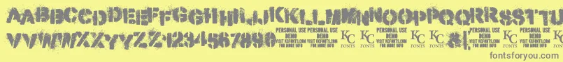 MisdemeanordemoKcfonts Font – Gray Fonts on Yellow Background