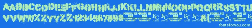 More about MisdemeanordemoKcfonts Font MisdemeanordemoKcfonts Font – Green Fonts on Blue Background