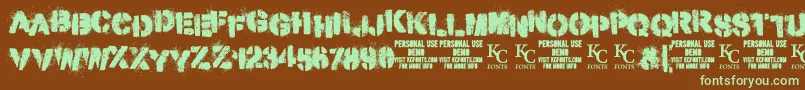 MisdemeanordemoKcfonts Font – Green Fonts on Brown Background