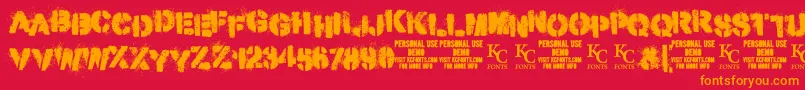 MisdemeanordemoKcfonts Font – Orange Fonts on Red Background