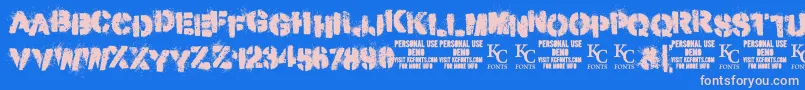 MisdemeanordemoKcfonts Font – Pink Fonts on Blue Background