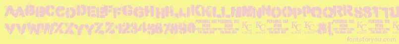 MisdemeanordemoKcfonts Font – Pink Fonts on Yellow Background