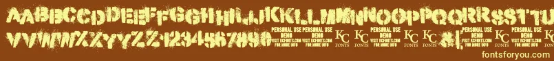 Шрифт MisdemeanordemoKcfonts – жёлтые шрифты на коричневом фоне