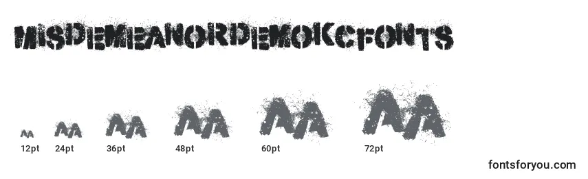 Размеры шрифта MisdemeanordemoKcfonts