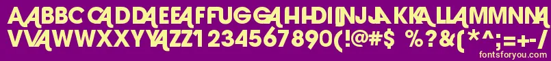 Laranjh0 Font – Yellow Fonts on Purple Background