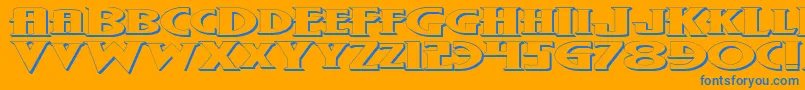 WolfsBaneExpandedOutline Font – Blue Fonts on Orange Background