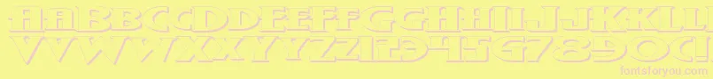 WolfsBaneExpandedOutline Font – Pink Fonts on Yellow Background