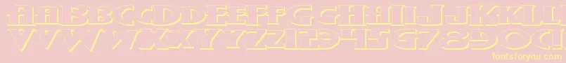 WolfsBaneExpandedOutline Font – Yellow Fonts on Pink Background