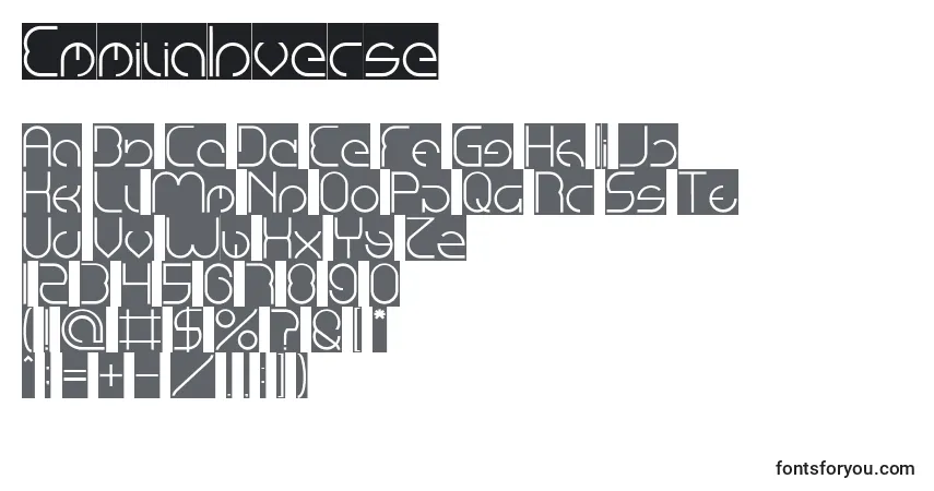 EmmiliaInverse Font – alphabet, numbers, special characters