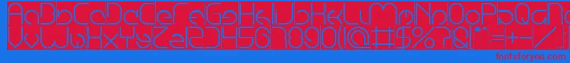 EmmiliaInverse Font – Red Fonts on Blue Background
