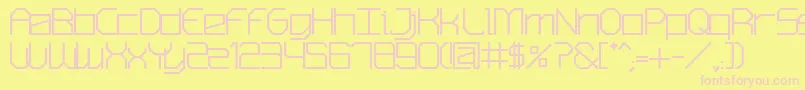 フォントSmContextismBold – ピンクのフォント、黄色の背景