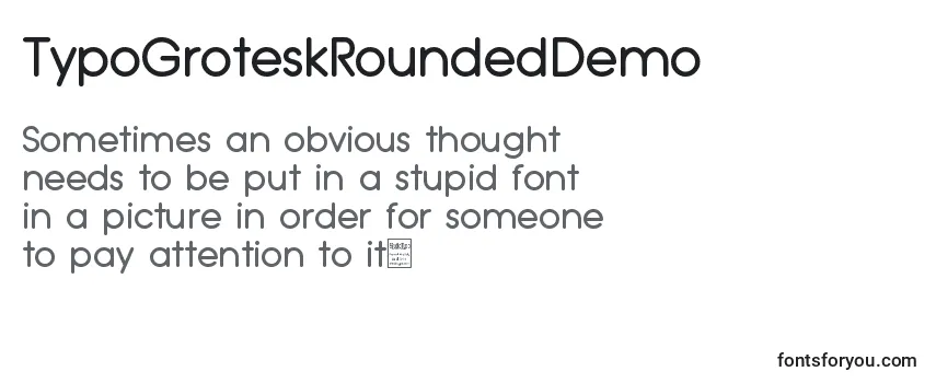 Review of the TypoGroteskRoundedDemo Font